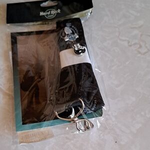 Hard Rock Black Logo Lanyard  Rare From Hard Rock Park. In Myrtle Beach,
